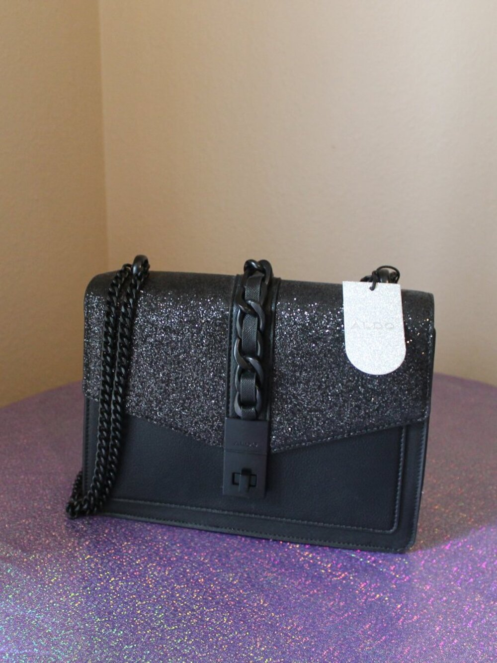 Aldo Sparkly Black Elegant Purse NWT